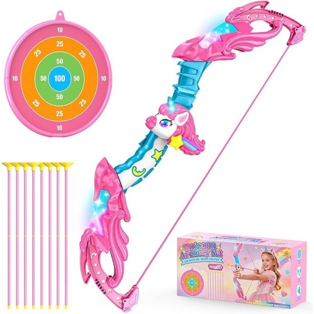 Unicorn Bow and Arrow for Kids, Kids Archery Set for Girls Age 3-12
